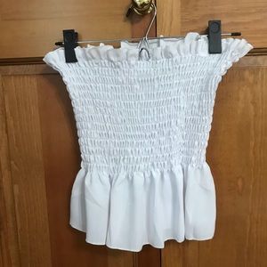 White Smocked Tube Top